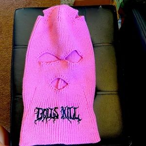 Pink ski mask